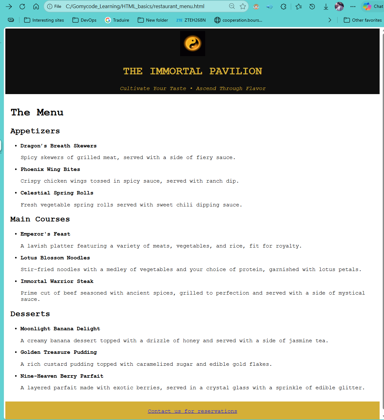 Restaurant Menu image